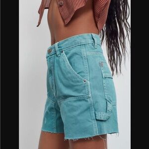 BDG Turquoise Utility Denim Shorts